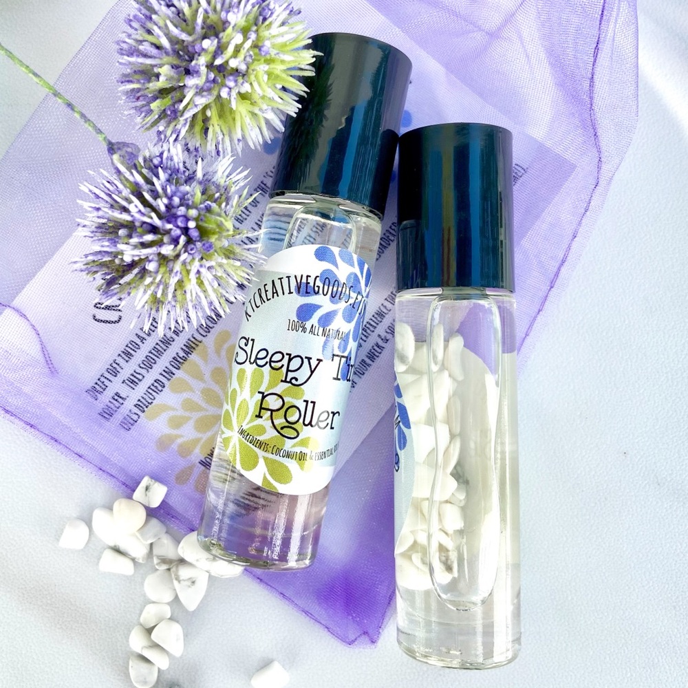 KT Creative Goods ‘Sleepy Time’ Howlite Crystal-Infused essential oil roller